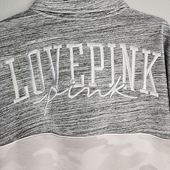 Victoria Secret VS‎ PINK Women Small Gray Camo Spirit Jersey Pullover Jacket - Picture 7 of 16